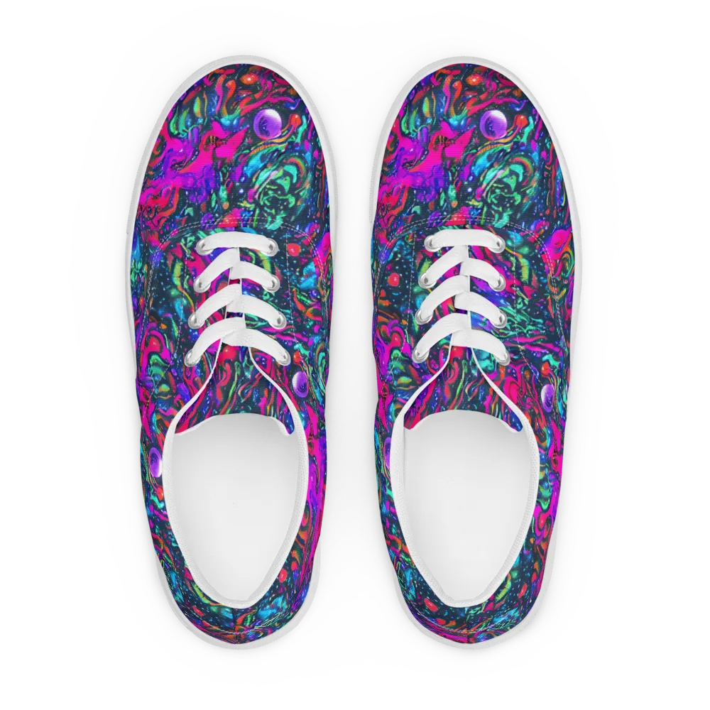 Cosmic Colorstorm on Men's Lace-Up Canvas Shoes — Front