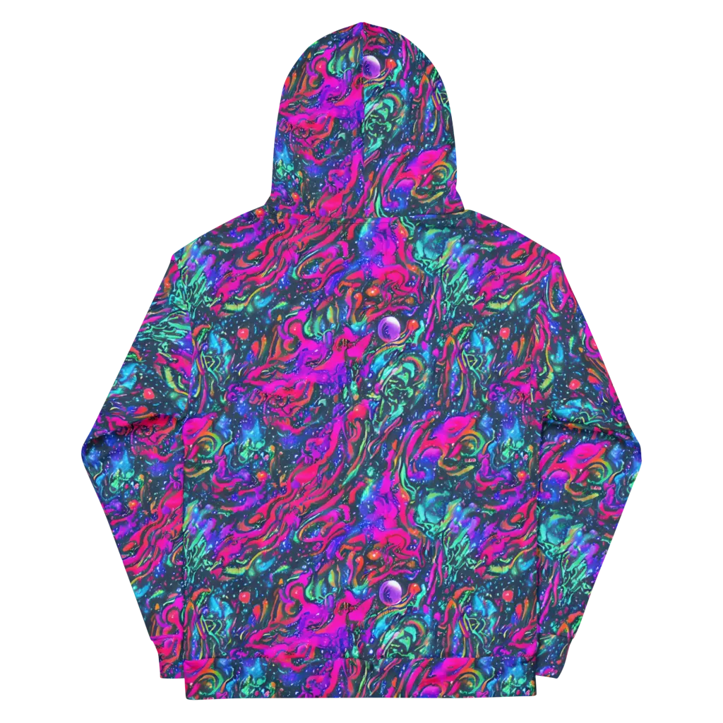 Cosmic Colorstorm on Cotton Hoodie — Back