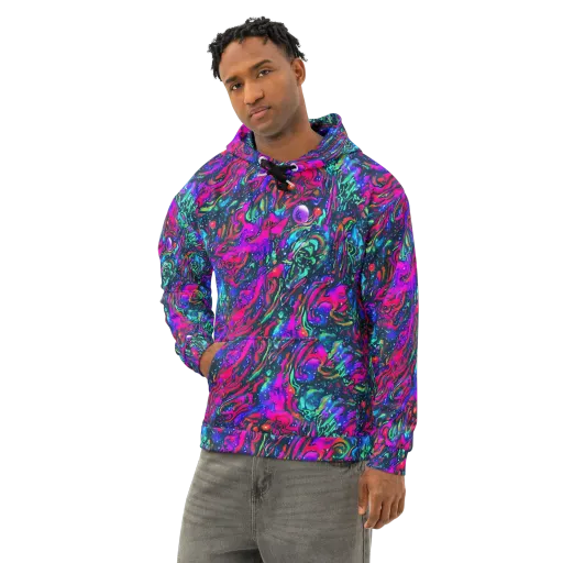 Cosmic Colorstorm on a Cotton Hoodie