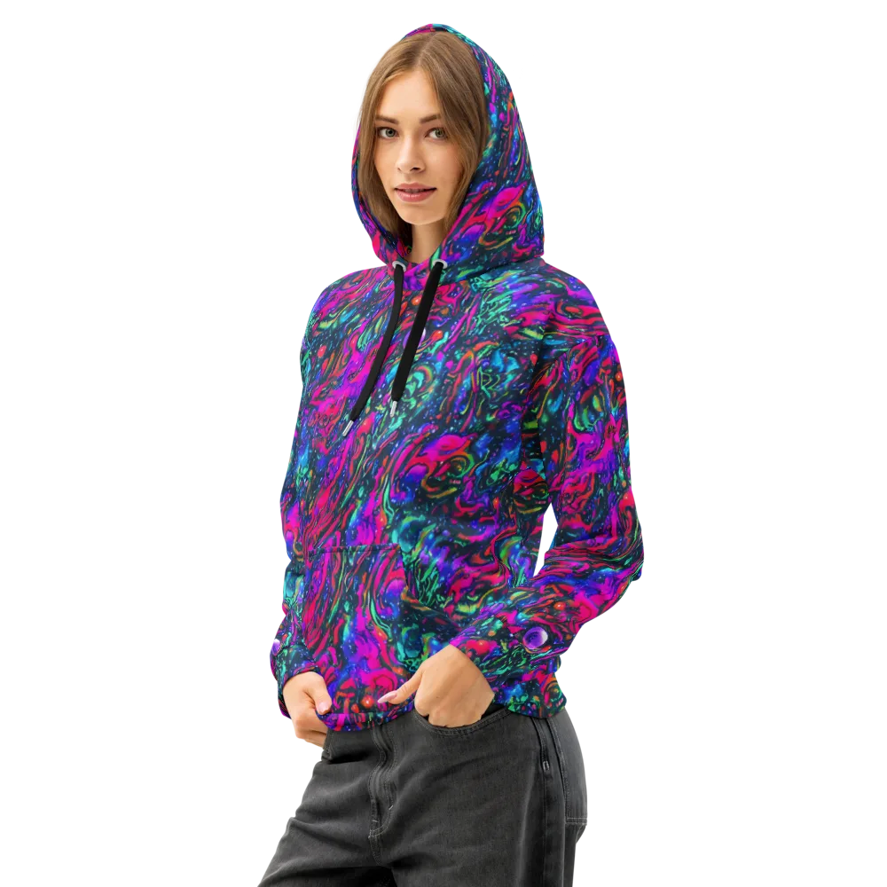Cosmic Colorstorm on Cotton Hoodie — Left Front