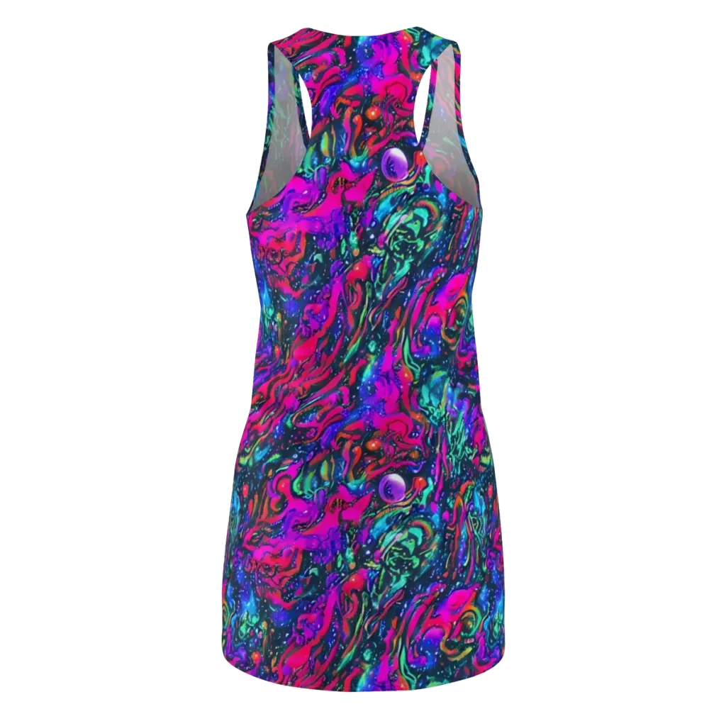 Cosmic Colorstorm on Racerback Dress — Back
