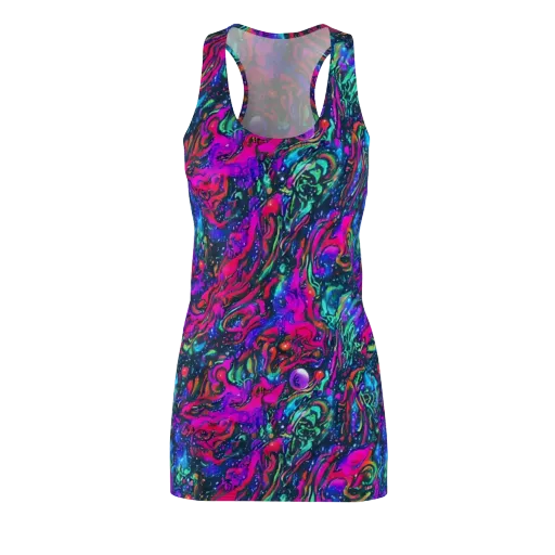 Cosmic Colorstorm on a Racerback Dress