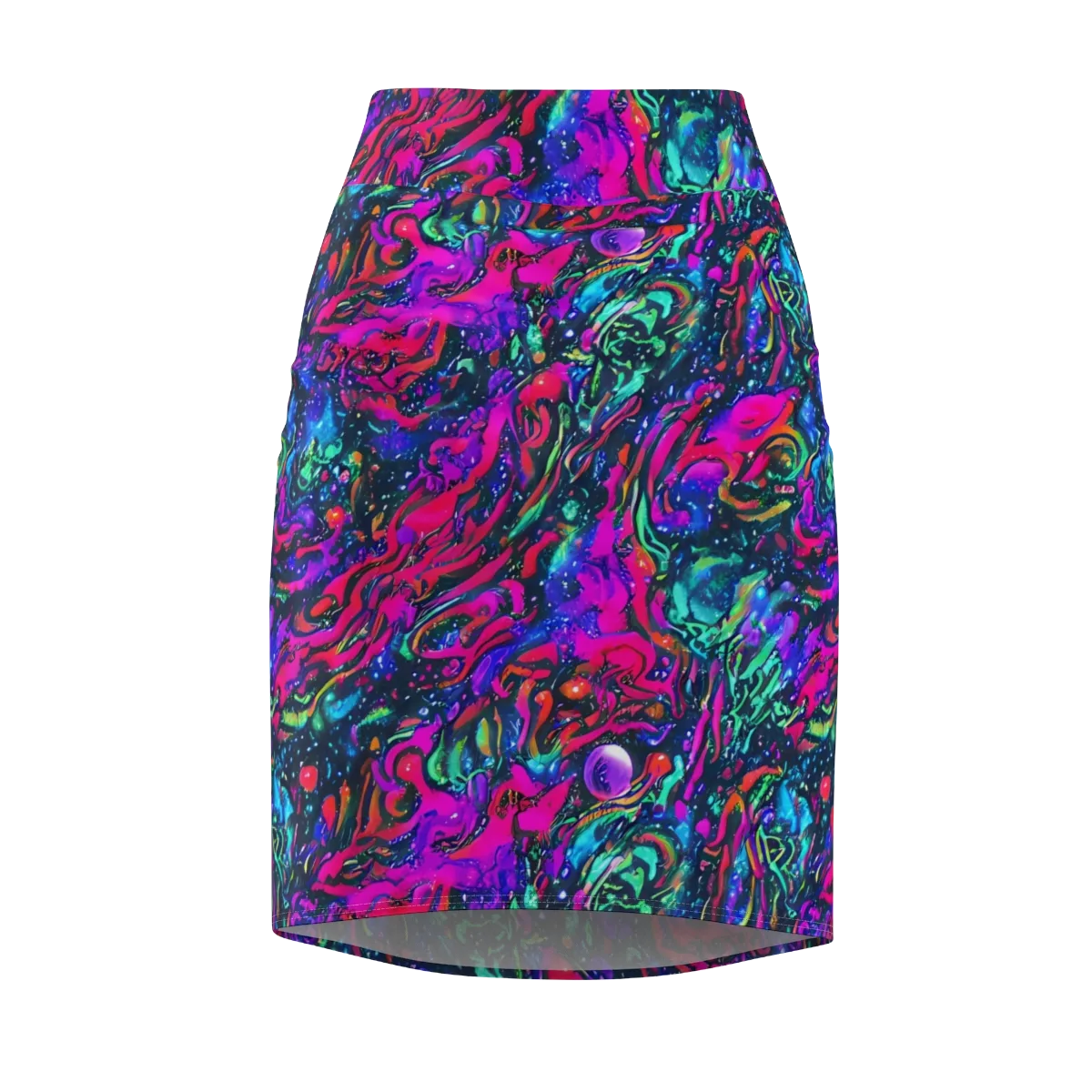 Cosmic Colorstorm on Pencil Skirt — Front