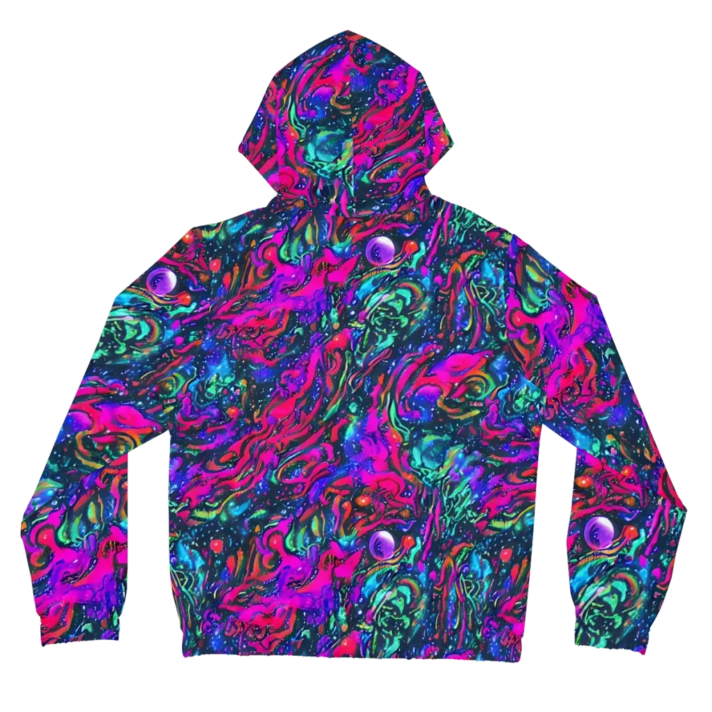 Cosmic Colorstorm on Women's Full-Zip Hoodie — Back