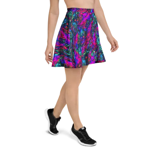 Cosmic Colorstorm on a Skater Skirt
