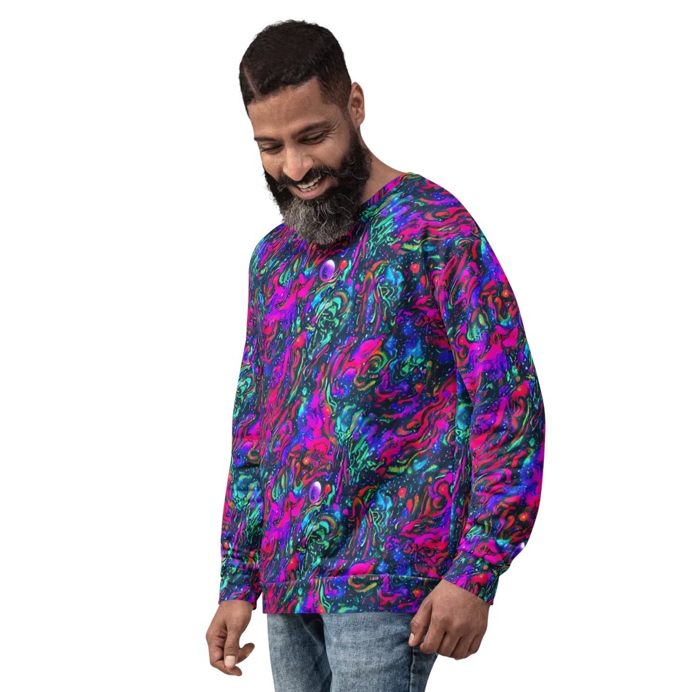 Cosmic Colorstorm on Sweatshirt — Left Front
