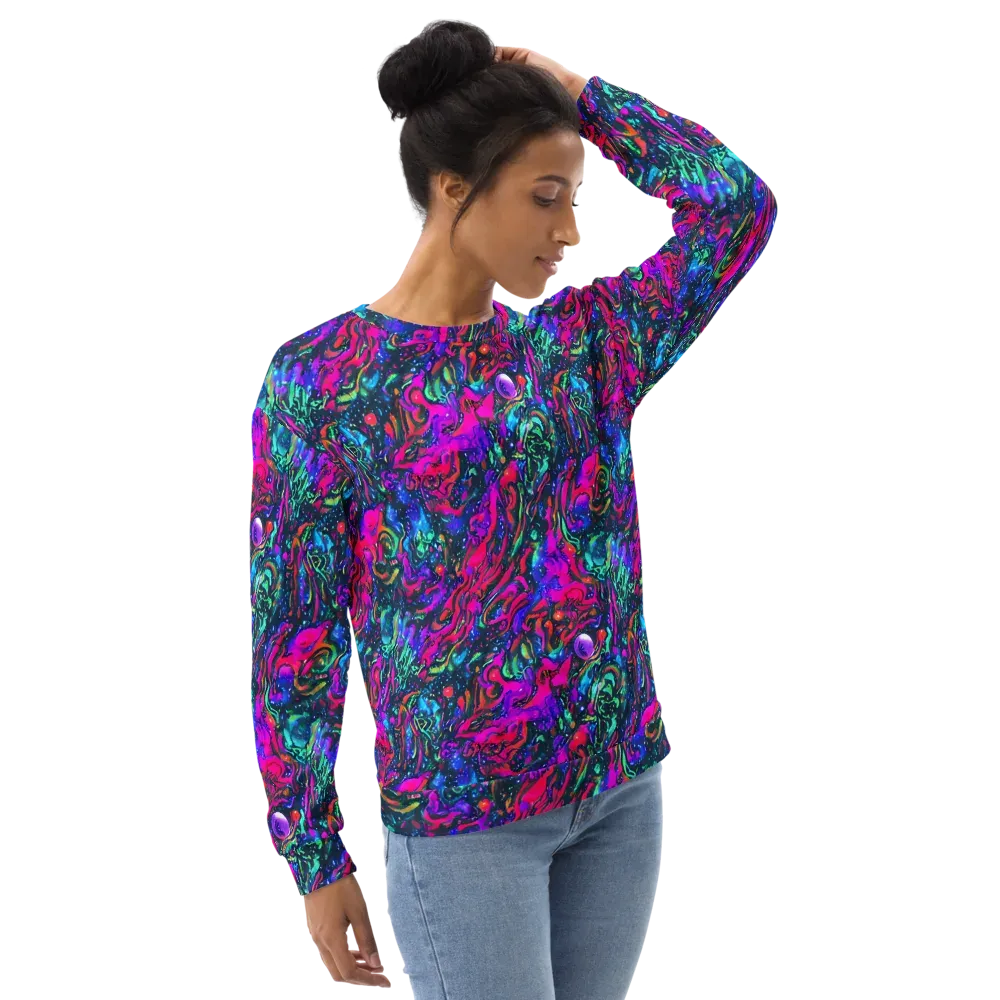 Cosmic Colorstorm on Sweatshirt — Right Front