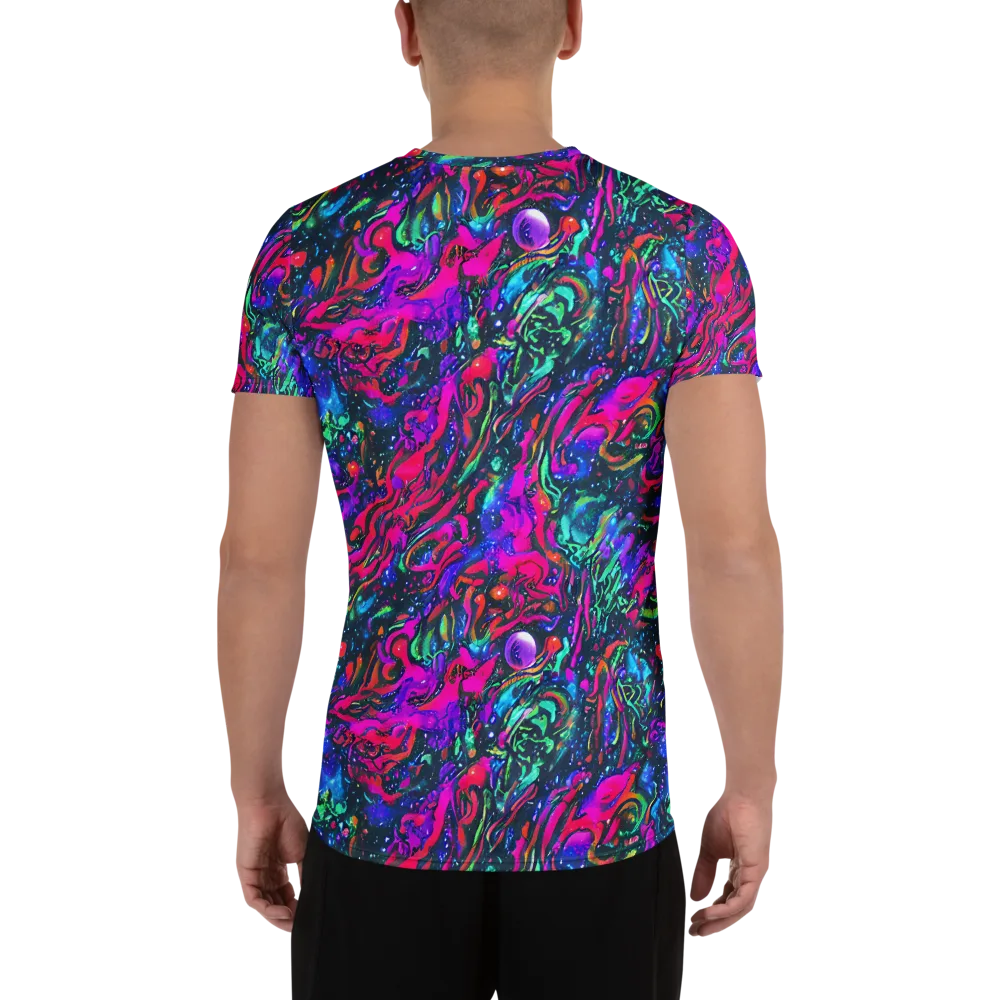 Cosmic Colorstorm on Men's Athletic T-Shirt — Back