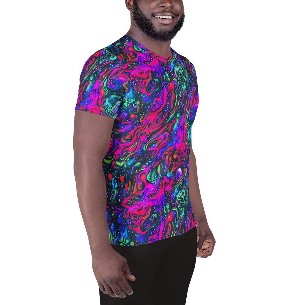 Cosmic Colorstorm on Men's Athletic T-Shirt — Right