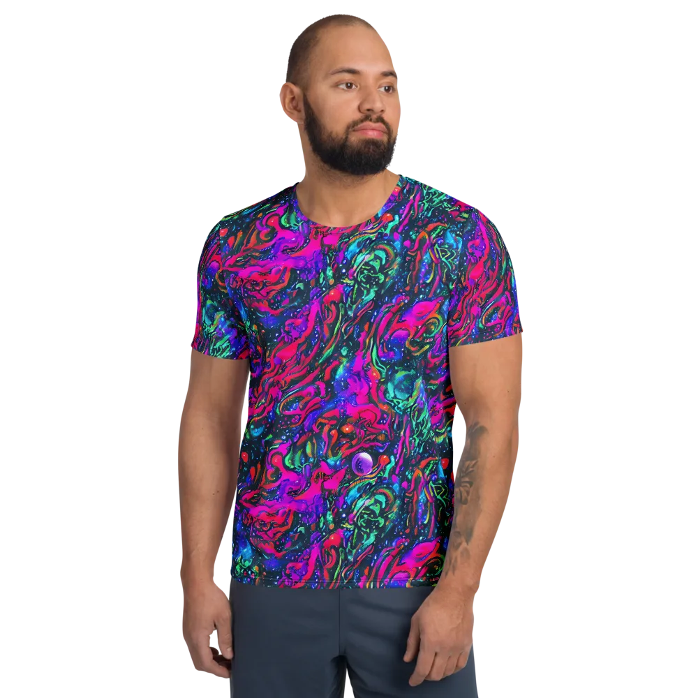 Cosmic Colorstorm on Men's Athletic T-Shirt — Front