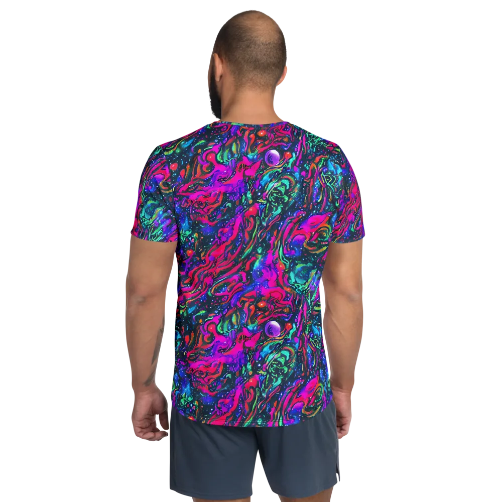 Cosmic Colorstorm on Men's Athletic T-Shirt — Back