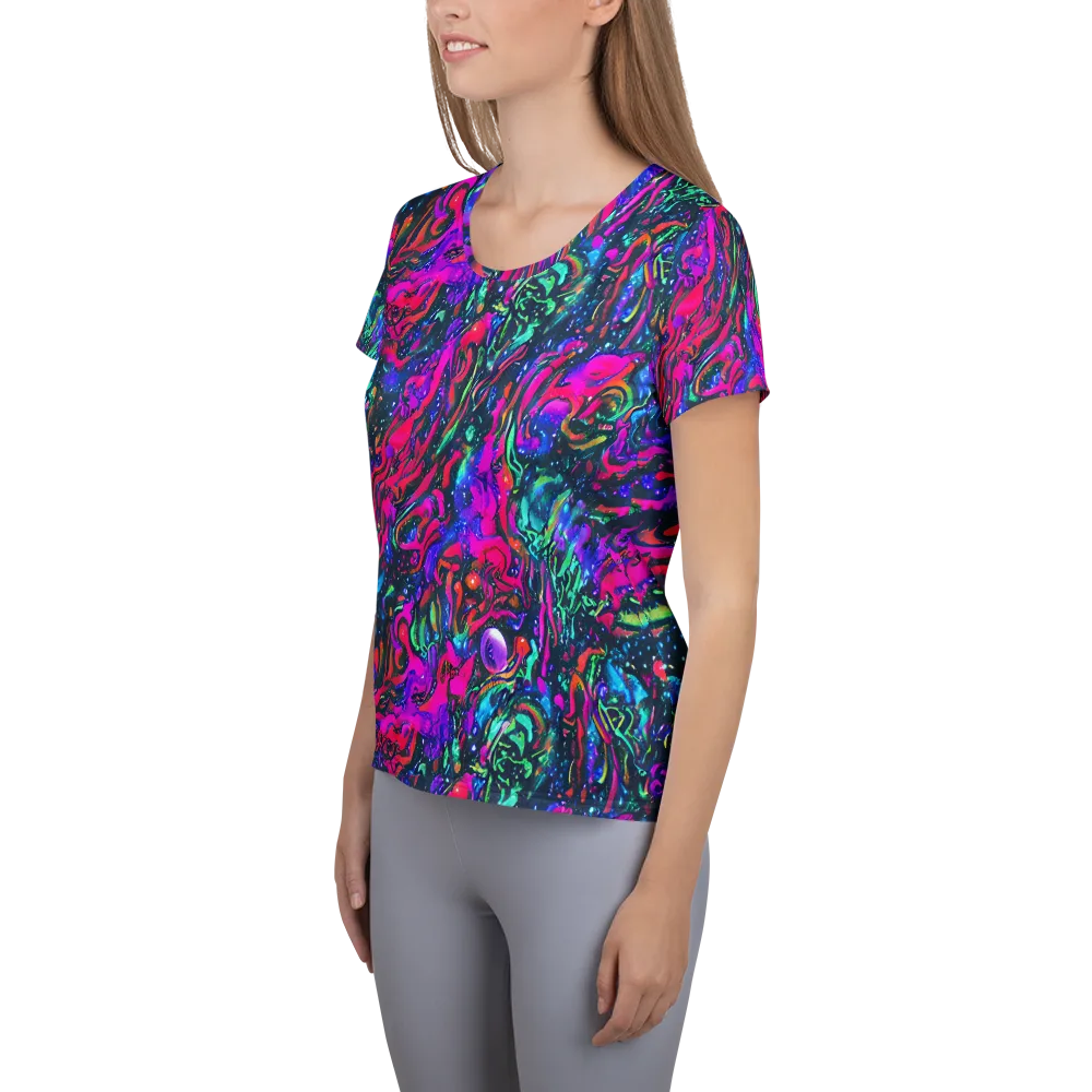 Cosmic Colorstorm on Women's Athletic T-Shirt — Left