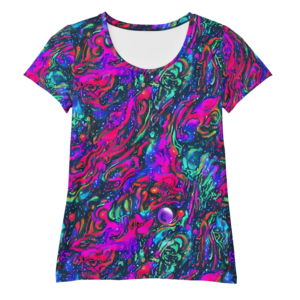 Cosmic Colorstorm on Women's Athletic T-Shirt — Front