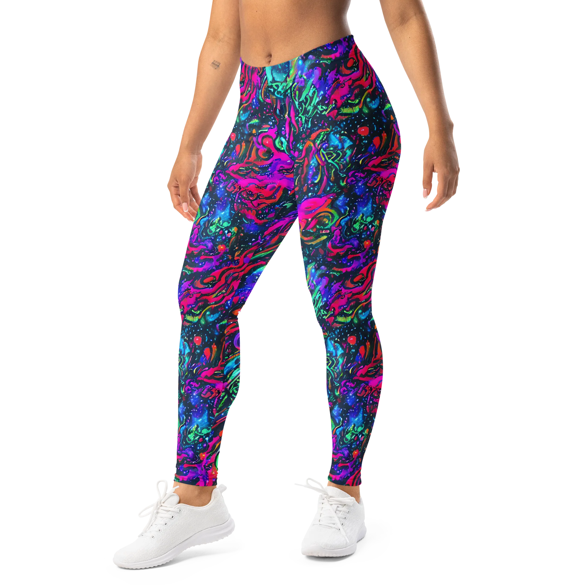 Cosmic Colorstorm on Leggings — Left Front