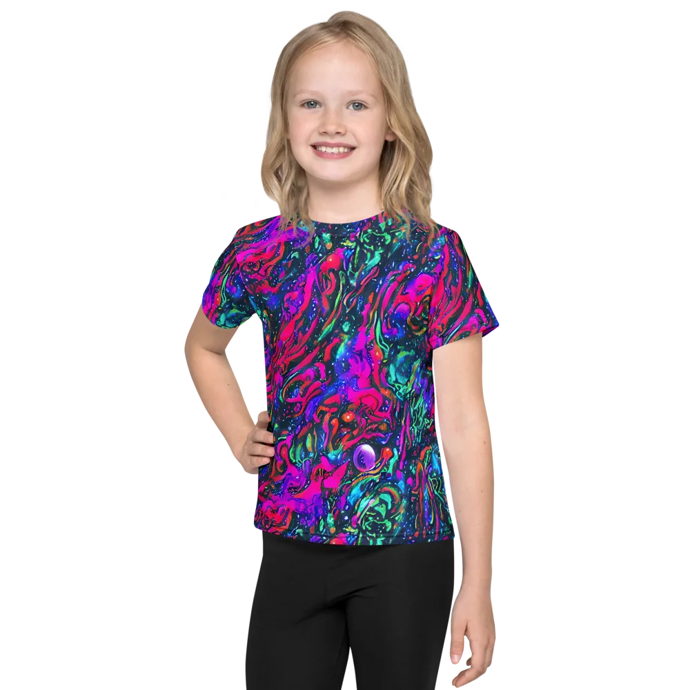 Cosmic Colorstorm on Kids Crew Neck T-Shirt — Front