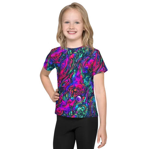 Cosmic Colorstorm on a Kids Crew Neck T-Shirt