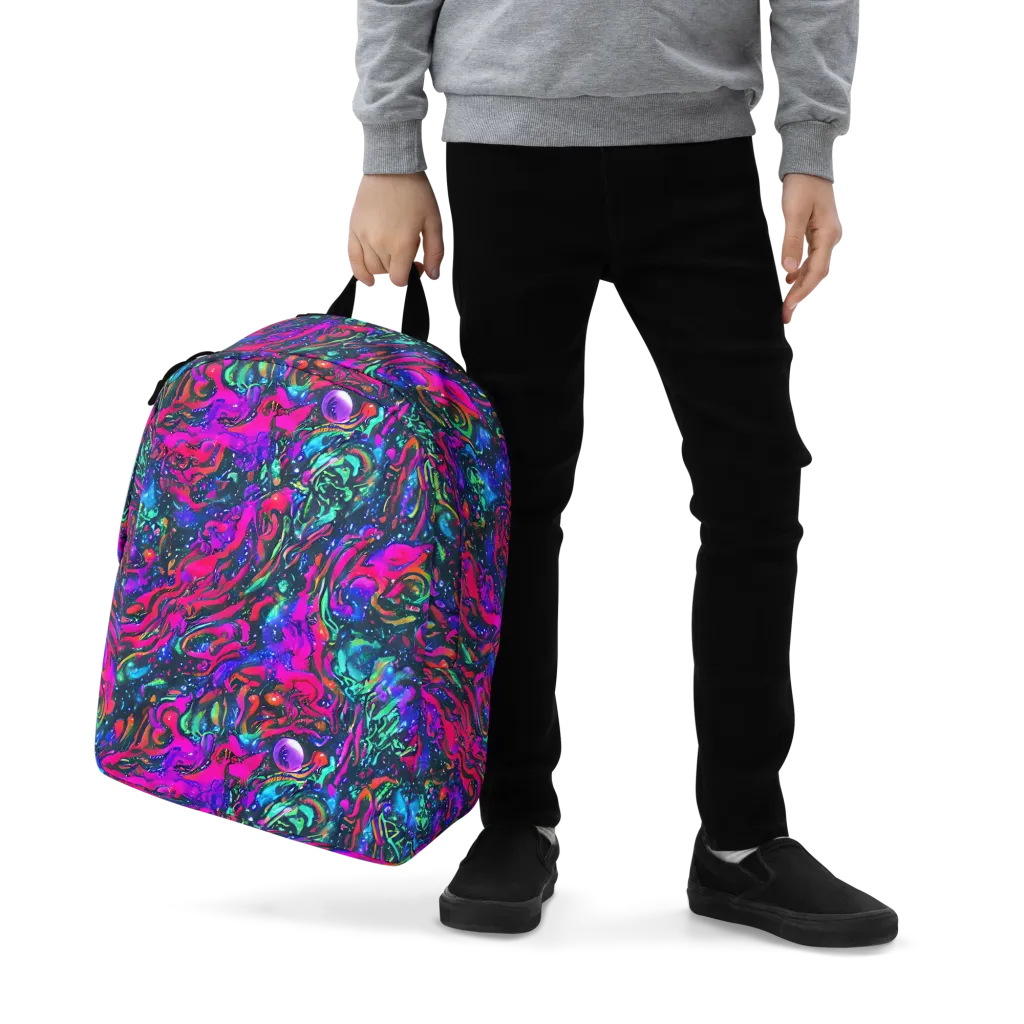 Cosmic Colorstorm on Minimalist Backpack — Zoomed-in