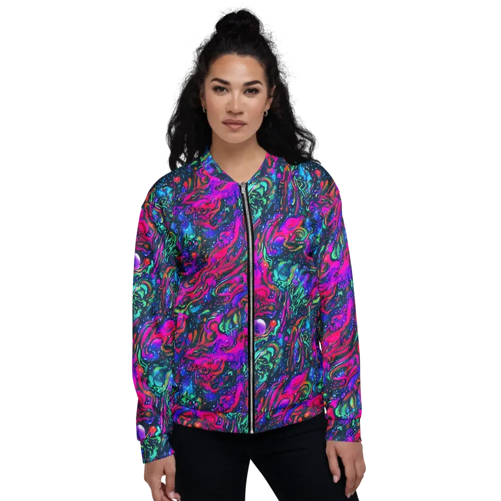 Cosmic Colorstorm on Bomber Jacket — Front