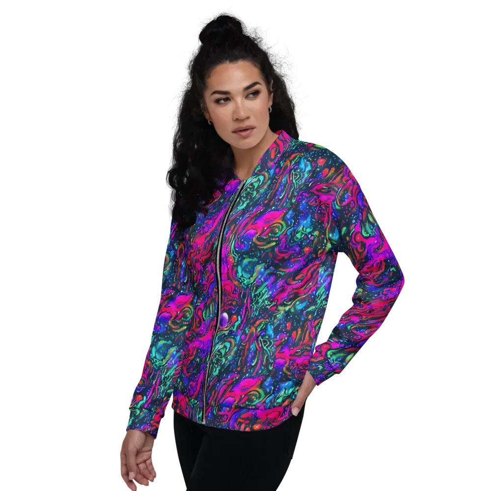 Cosmic Colorstorm on Bomber Jacket — Left
