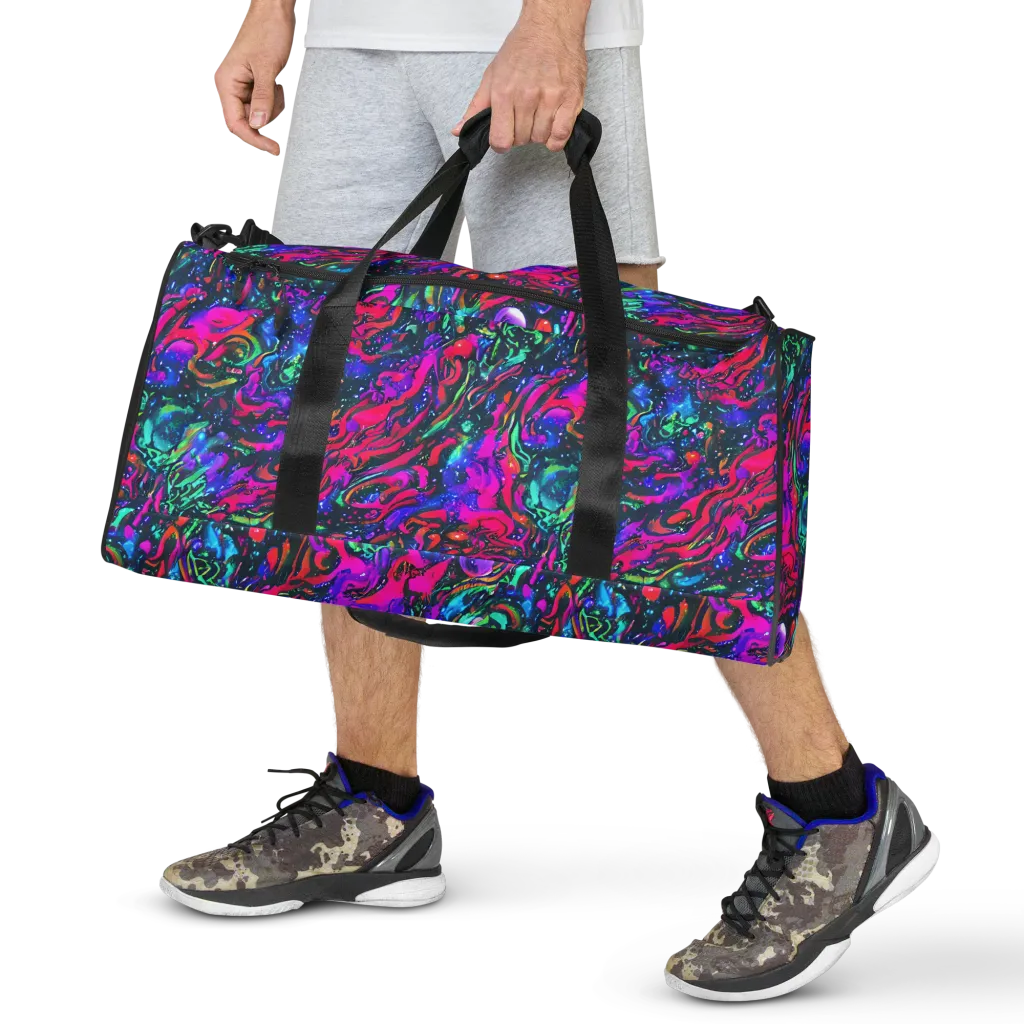 Cosmic Colorstorm on Duffle Bag — Front