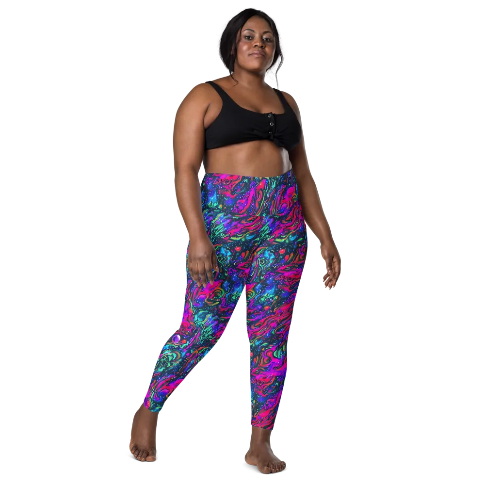 Cosmic Colorstorm on Leggings with Pockets — Front