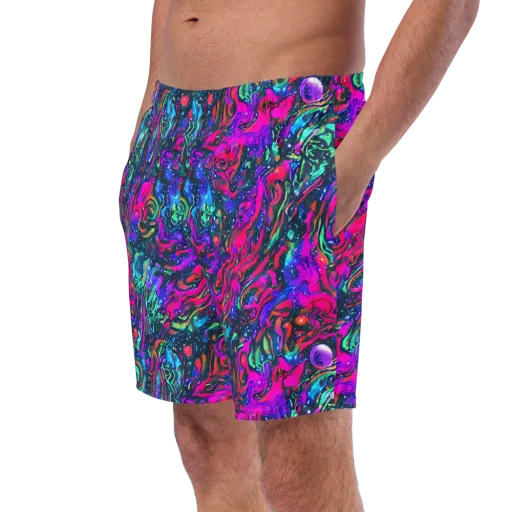 Cosmic Colorstorm on a Swim Trunks