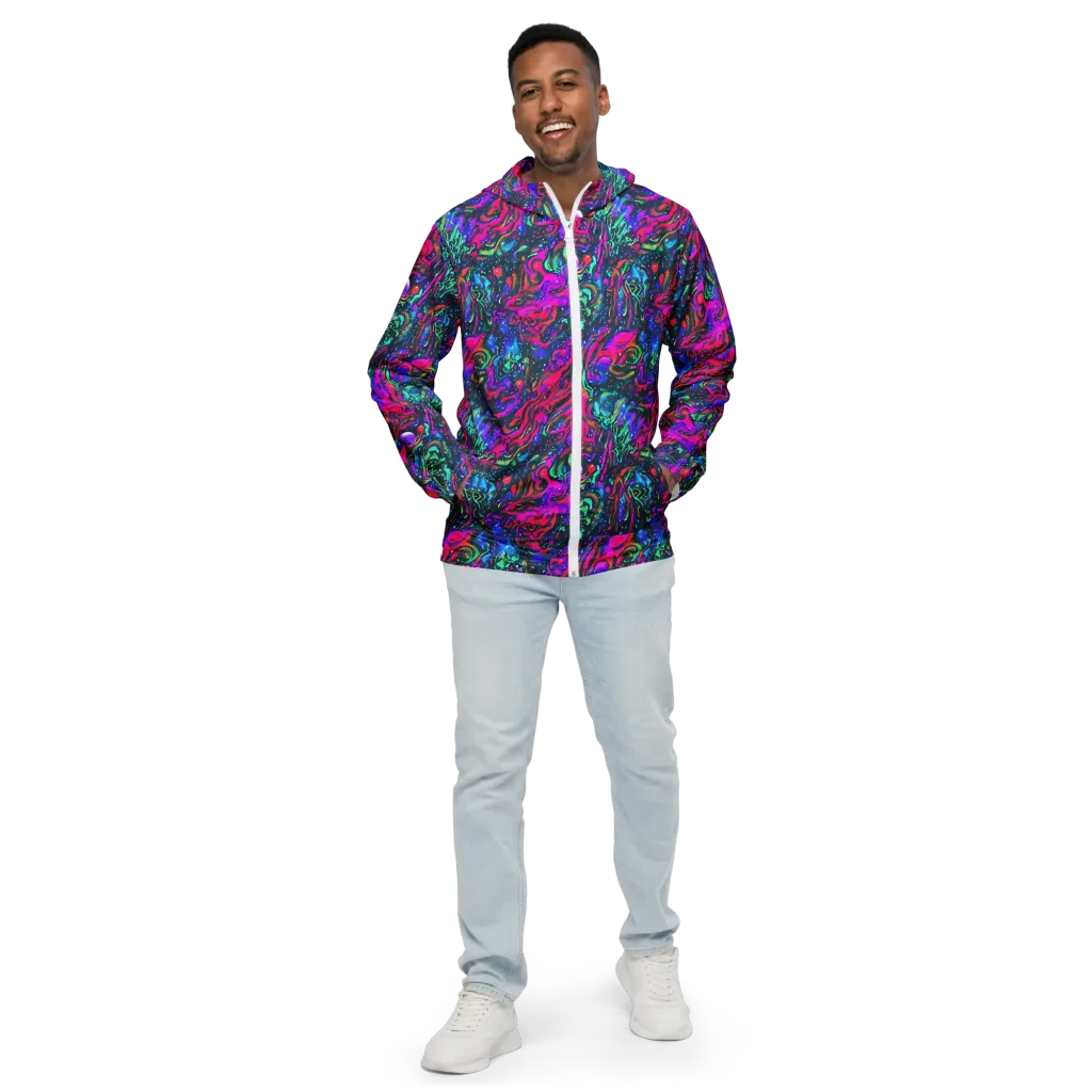 Cosmic Colorstorm on Men's Windbreaker — Front