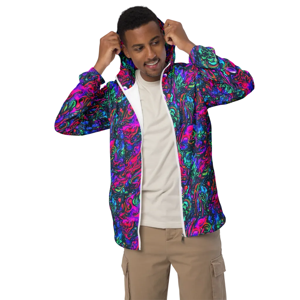 Cosmic Colorstorm on Men's Windbreaker — Front