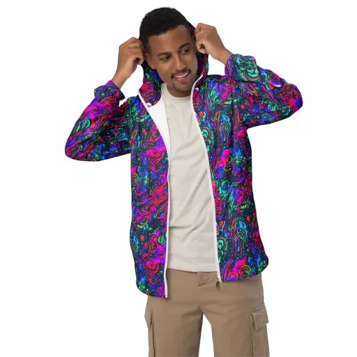 Cosmic Colorstorm on a Men's Windbreaker