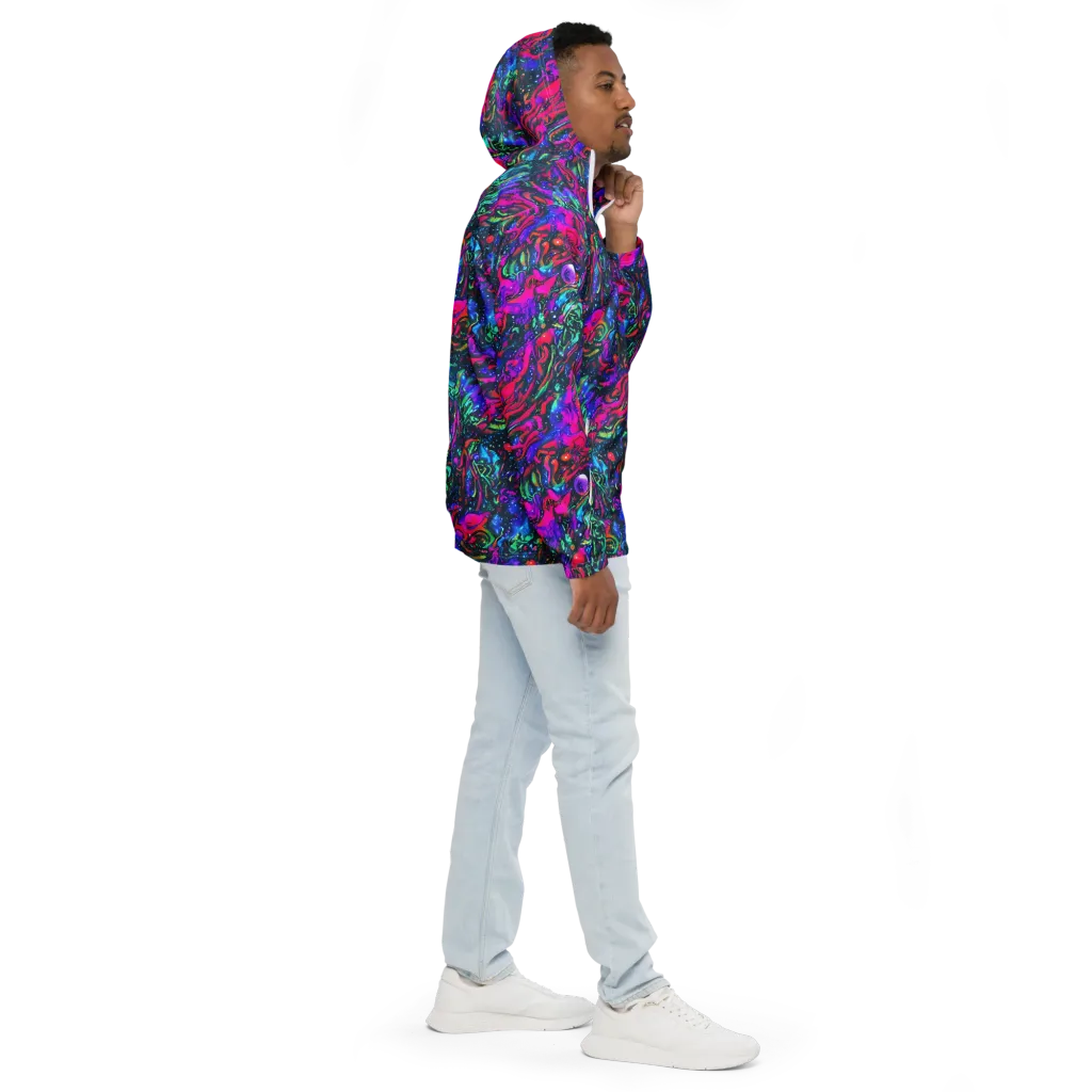 Cosmic Colorstorm on Men's Windbreaker — Right