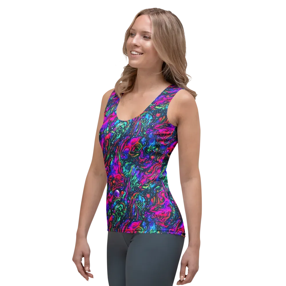 Cosmic Colorstorm on Women's Tank Top — Left Front