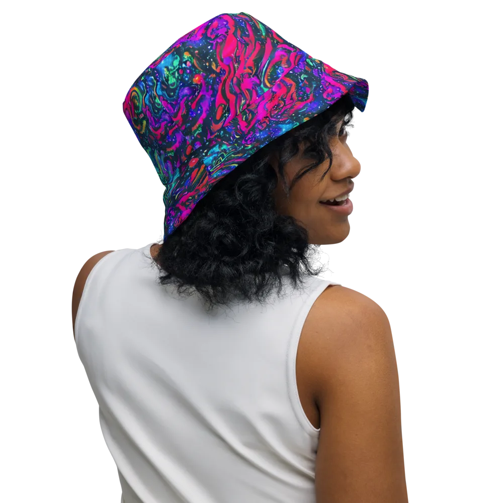 Cosmic Colorstorm on Reversible Bucket Hat — Right Outside