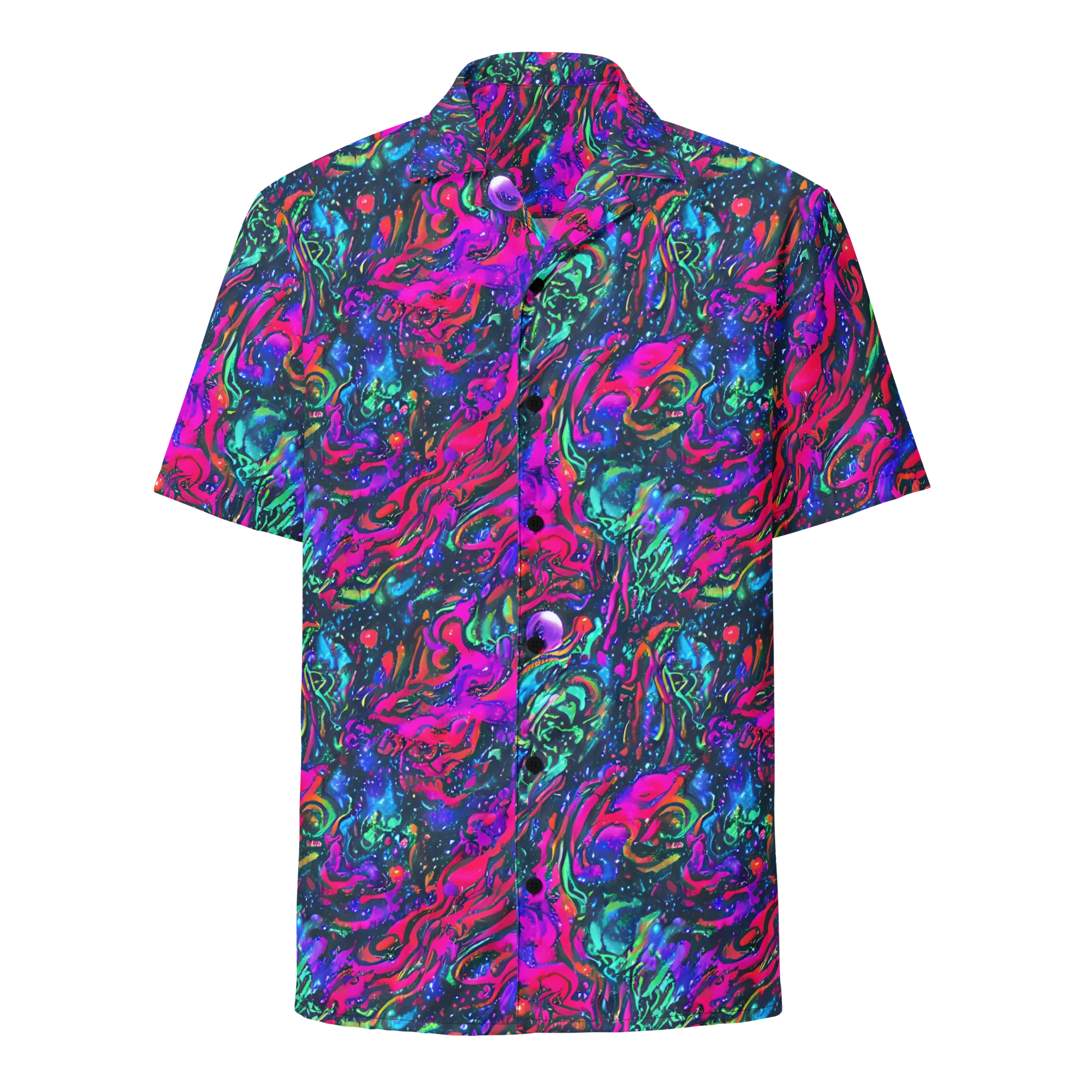 Cosmic Colorstorm on Button Shirt — Front