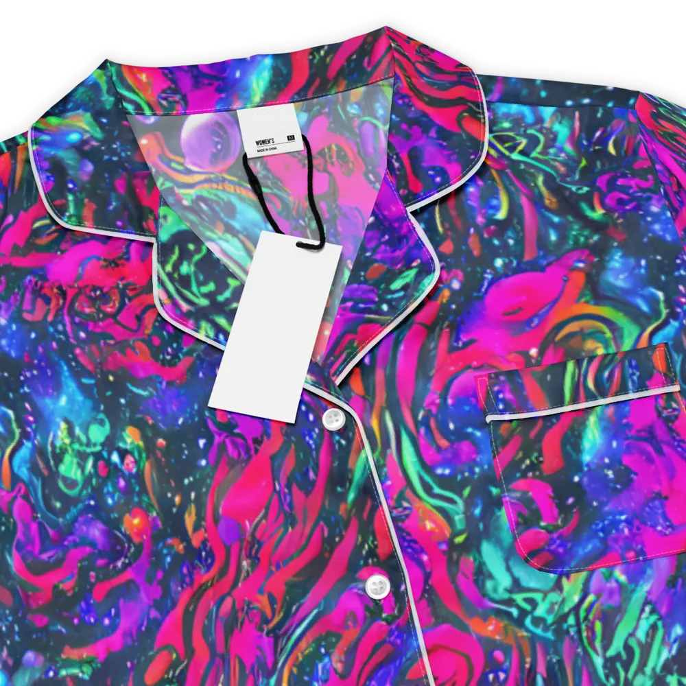 Cosmic Colorstorm on Women's Short Sleeve Pajama Top — Product details