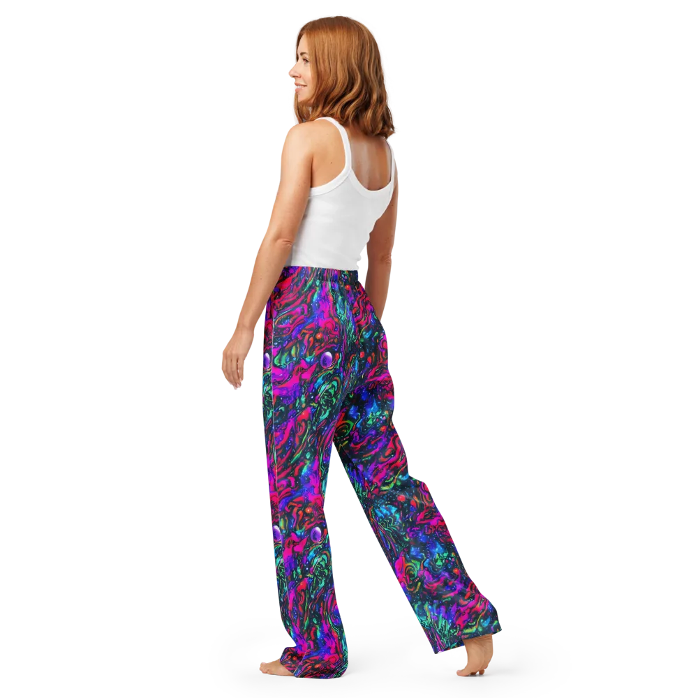 Cosmic Colorstorm on Women's Pajama Pants — Back