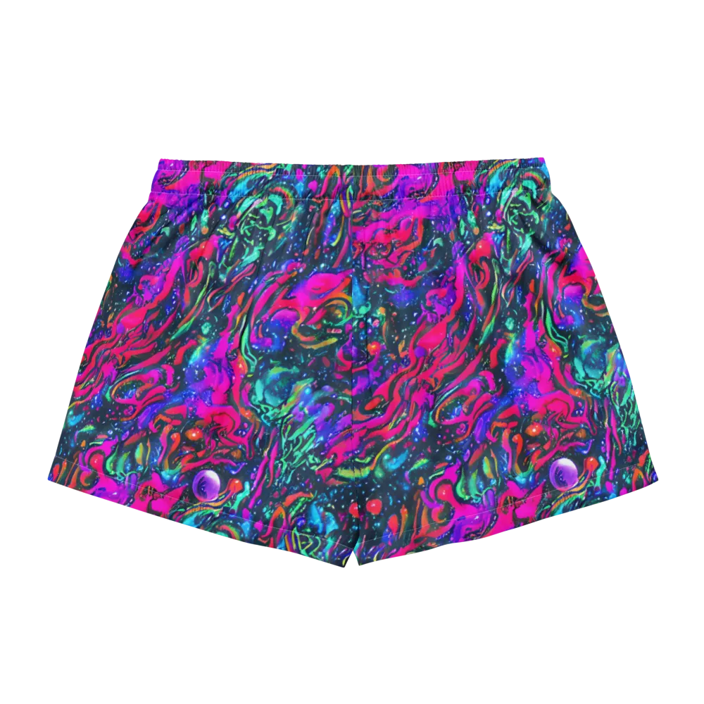 Cosmic Colorstorm on Women's Pajama Shorts — Back