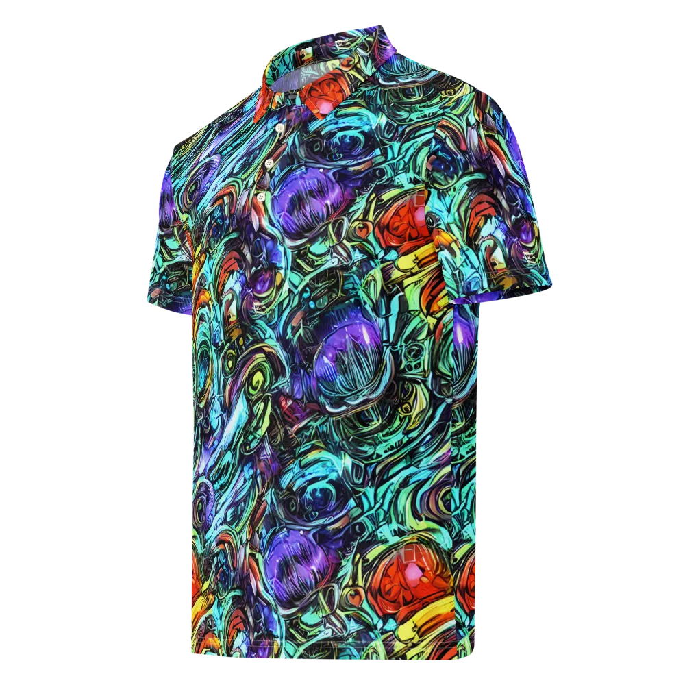 Iridescent Chaos on Men's Slim Fit Polo Shirt — Left Front