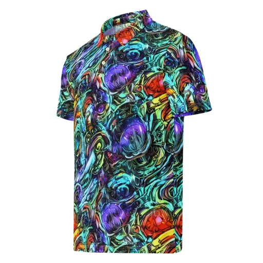 Iridescent Chaos on a Men's Slim Fit Polo Shirt