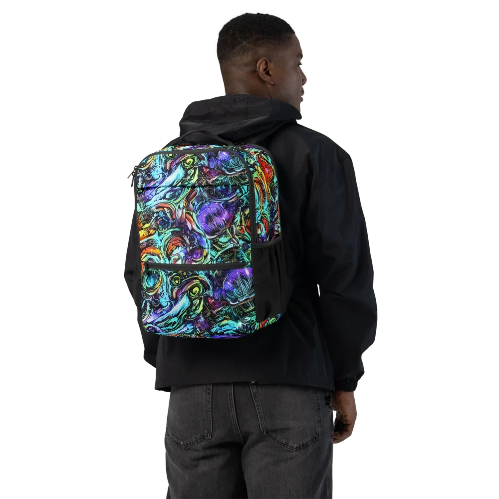 Iridescent Chaos on Utility Backpack — Back