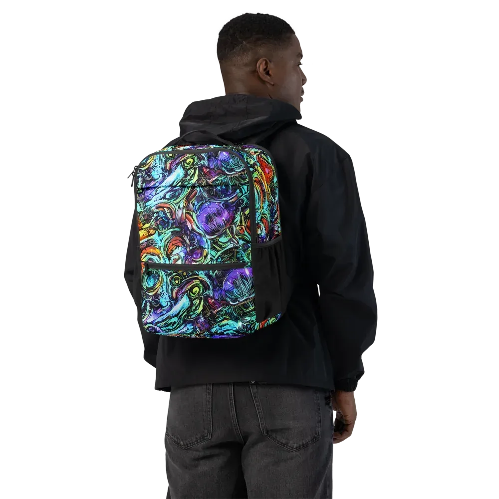 Iridescent Chaos on Utility Backpack — Back