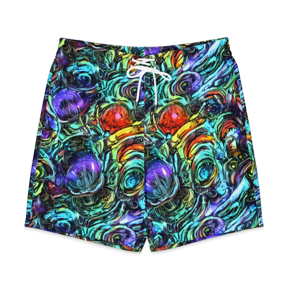 Iridescent Chaos on Men's Board Shorts — Front