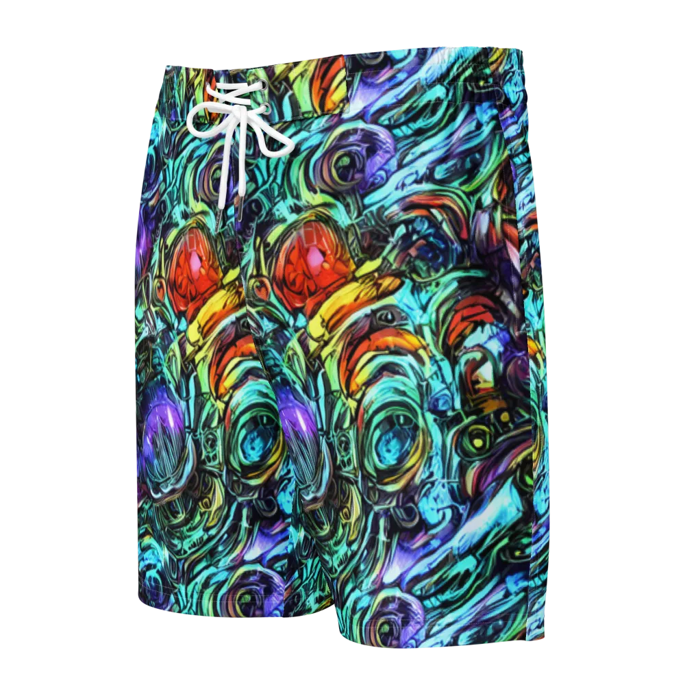 Iridescent Chaos on Men's Board Shorts — Front