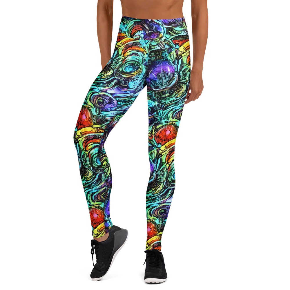 Iridescent Chaos on Yoga Leggings — Front