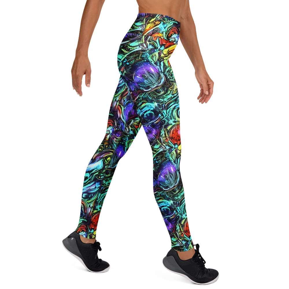 Iridescent Chaos on Yoga Leggings — Right
