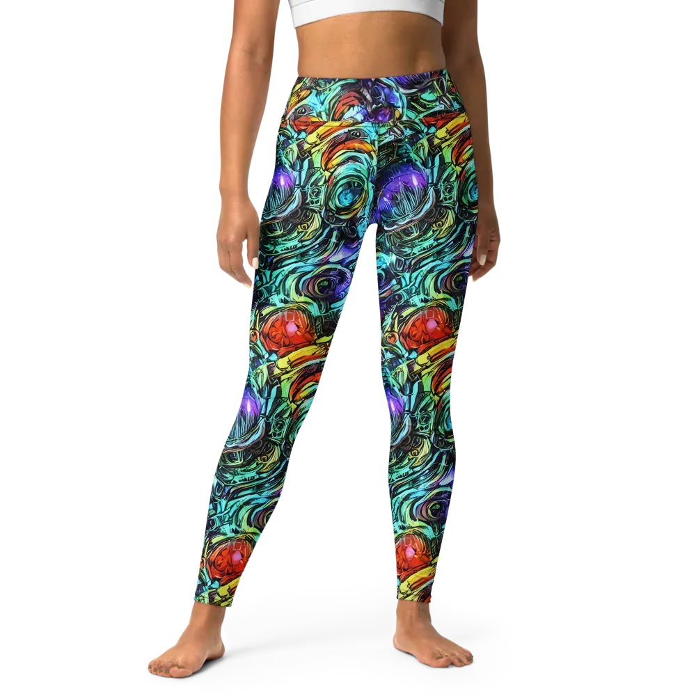 Iridescent Chaos on Yoga Leggings — Front