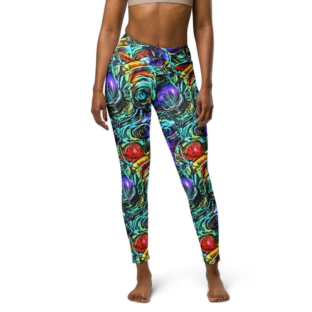 Iridescent Chaos on Yoga Leggings — Front