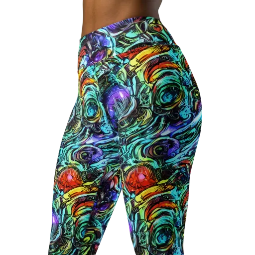 Iridescent Chaos on a Yoga Leggings