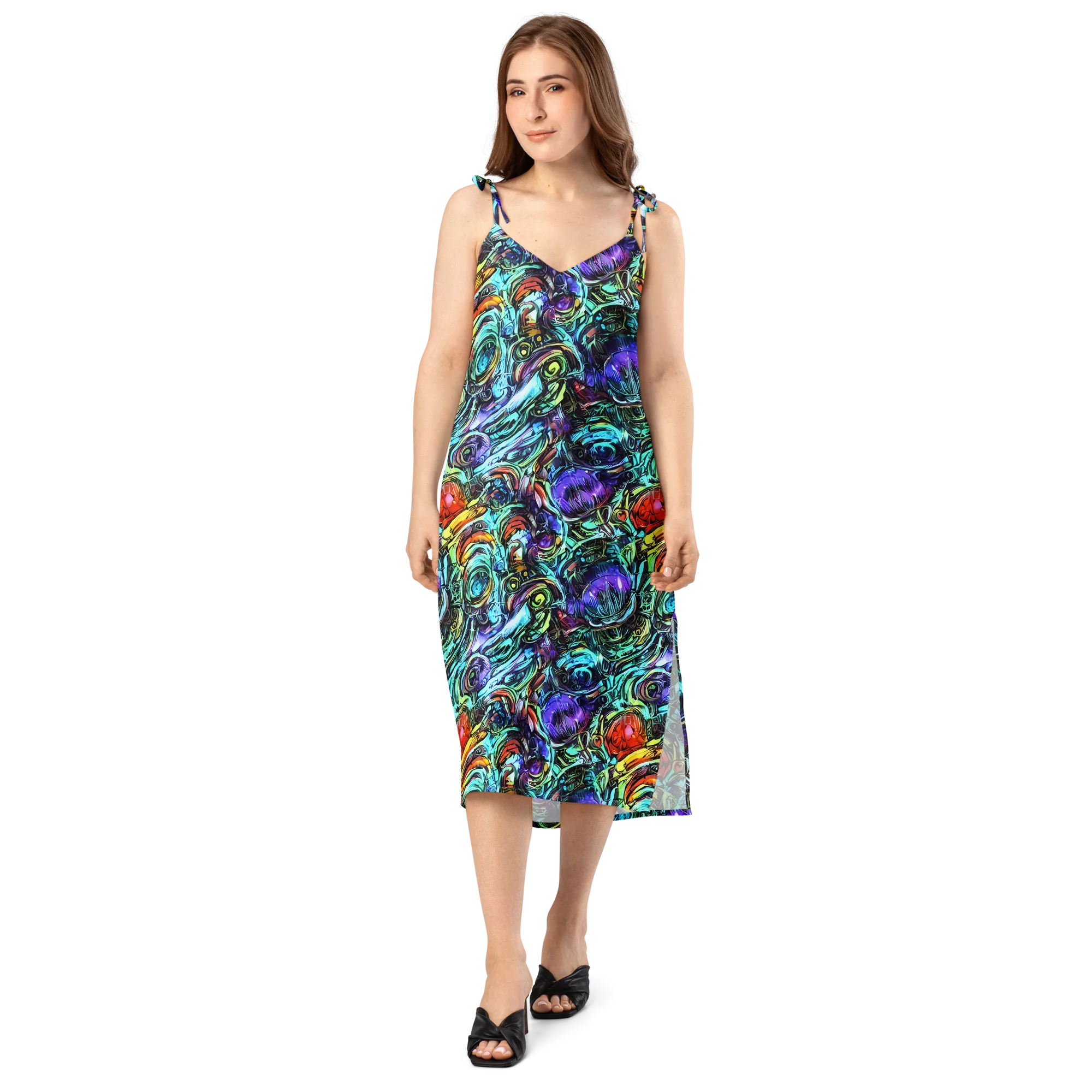 Iridescent Chaos on Slip Dress — Front
