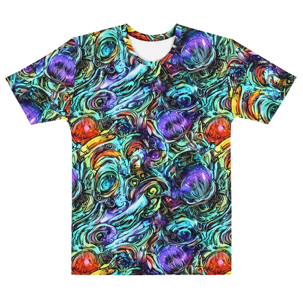 Iridescent Chaos on Men's Cotton Crew Neck T-Shirt — Front