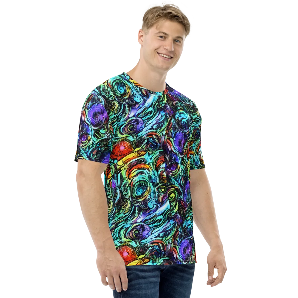 Iridescent Chaos on Men's Crew Neck T-Shirt — Right
